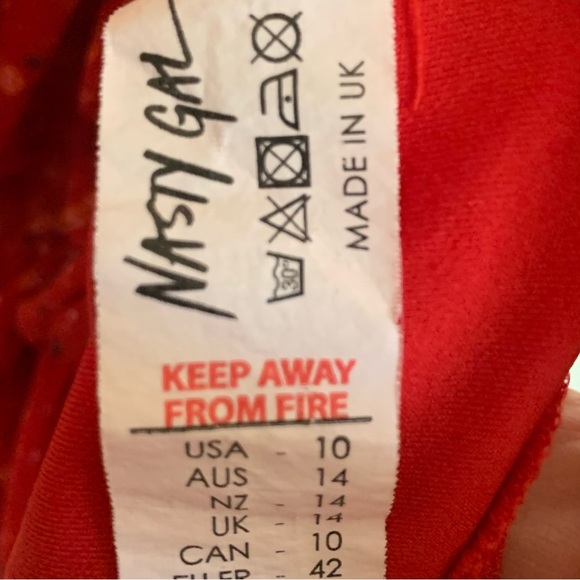 Nasty Gal Red Floral Ruched Dress - Picture 6 of 6